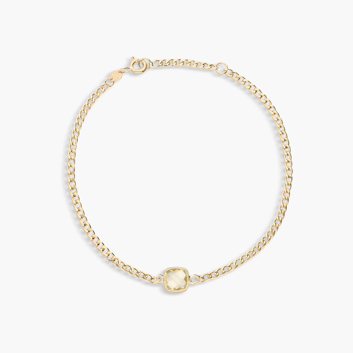 Pulsera de oro 18K cuarzo amarillo cuadrado 17-19 cm