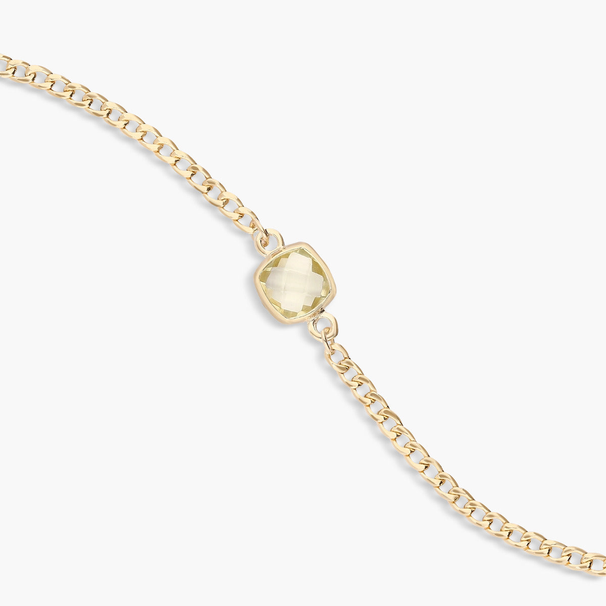Pulsera de oro 18K cuarzo amarillo cuadrado 17-19 cm