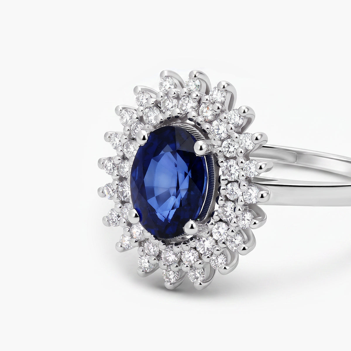 Anillo de oro blanco 18K diamante natural 0.45 ct. IMPERIAL SAPPHIRE
