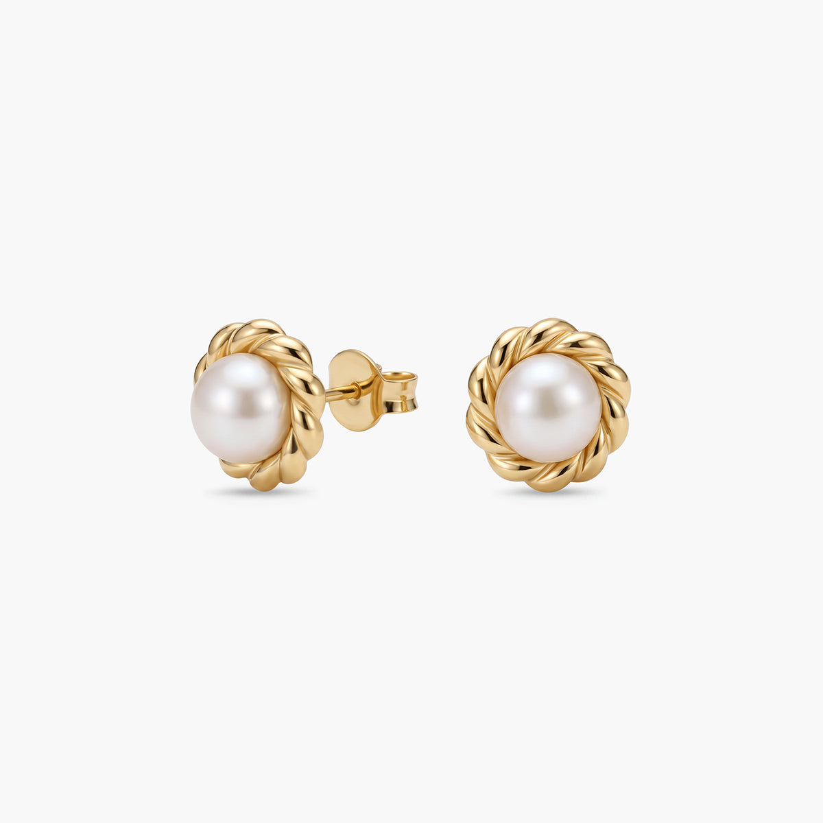 Pendientes de oro 18K con perlas 7 mm