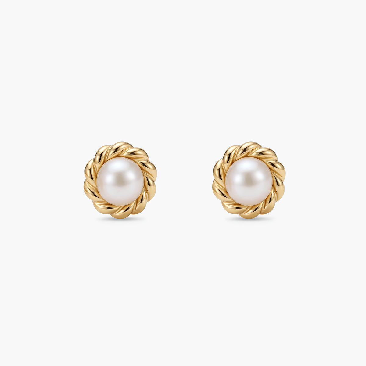 Pendientes de oro 18K con perlas 7 mm