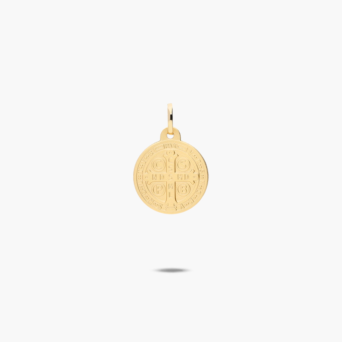 Medalla San Benito monje de oro 18K 16 mm