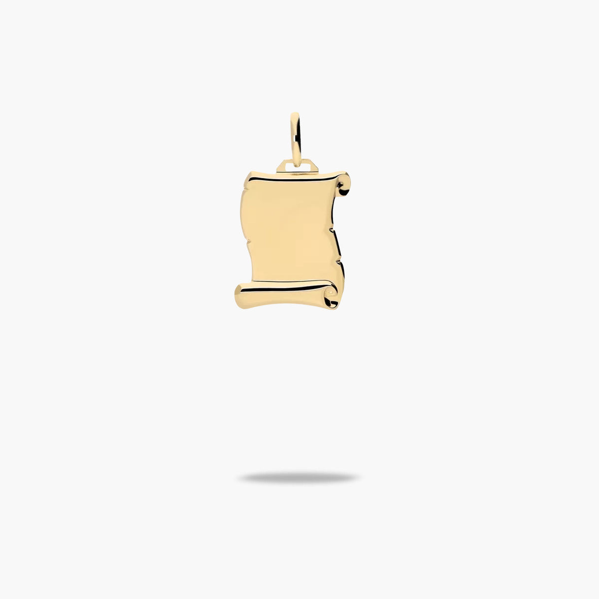 Colgante placa pergamino oro 18K 14 mm