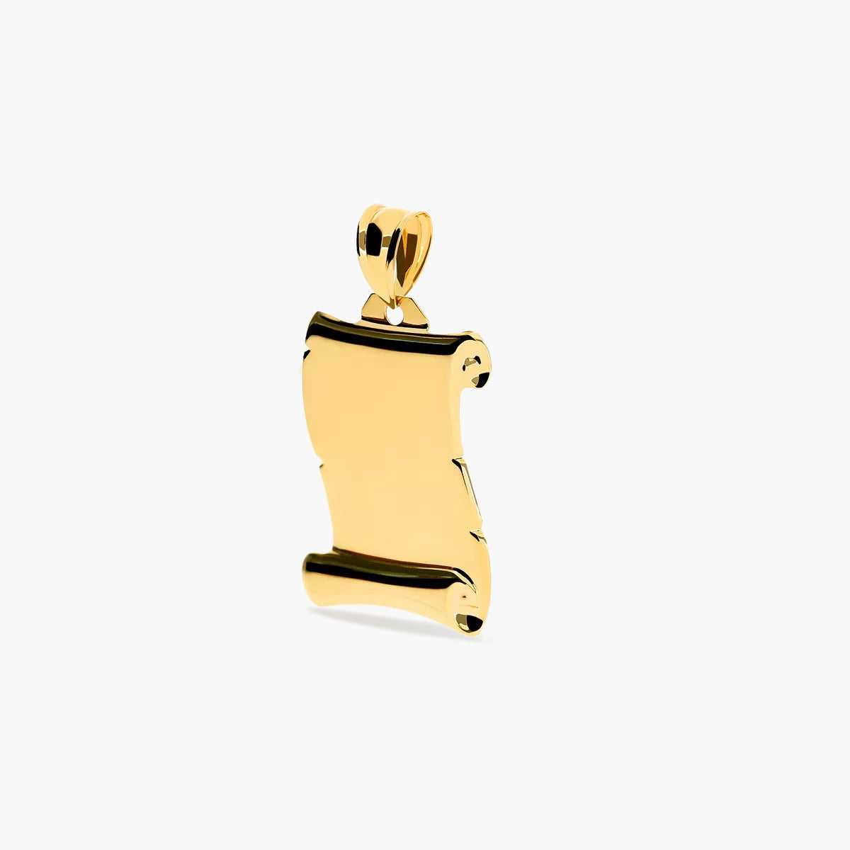 Colgante placa pergamino oro 18K 14 mm