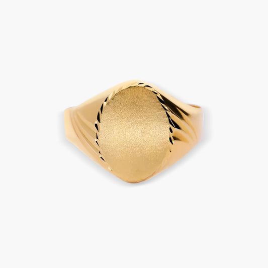 Sello hombre dibujo triple gallón lado de oro 18K