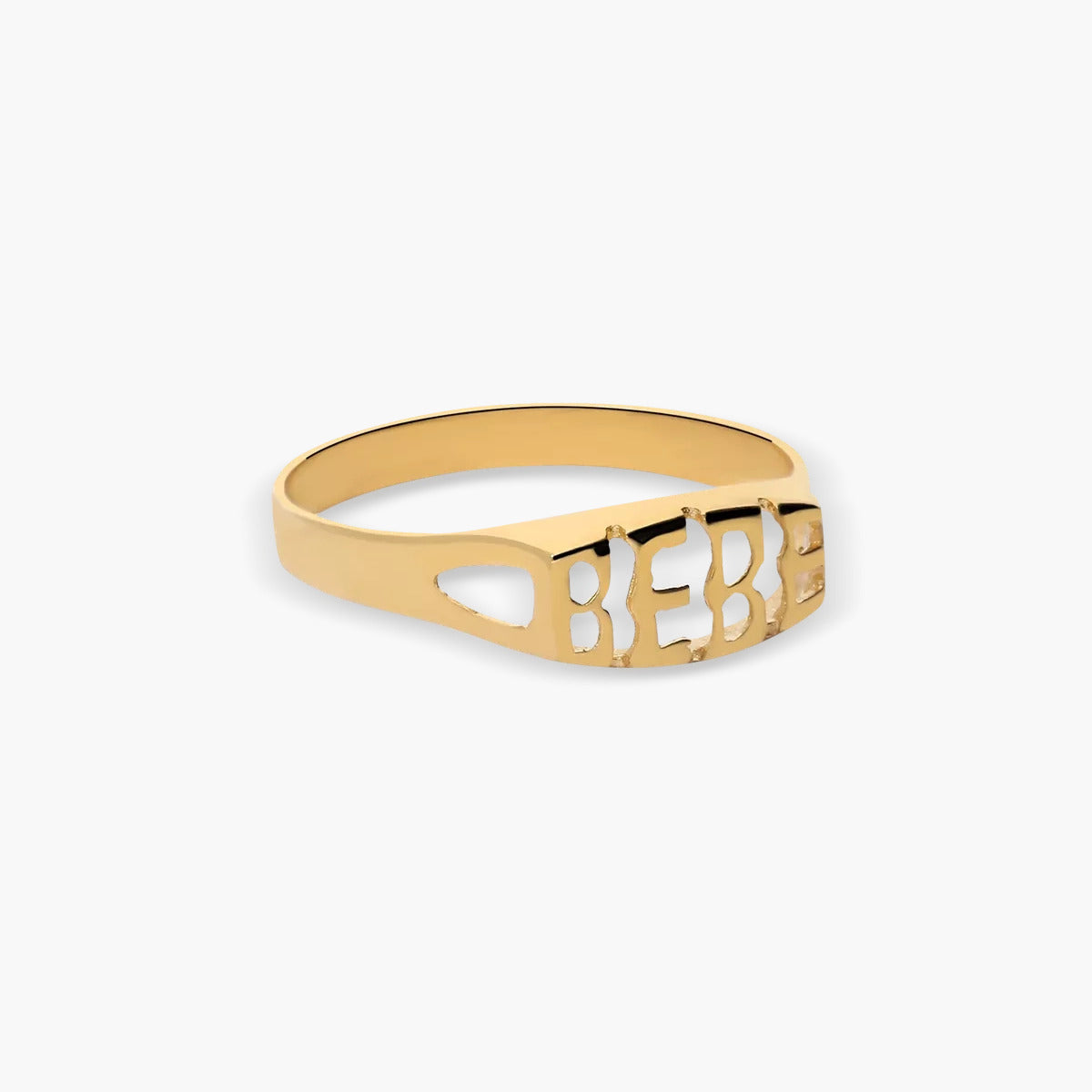 Sello bebé oval calado de oro 18K