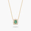 Collar de oro 18K diamante natural 0.06 ct. esmeralda 12 mm JAIPUR VIRIDIA