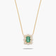 Collar de oro 18K diamante natural 0.06 ct. esmeralda 12 mm JAIPUR VIRIDIA