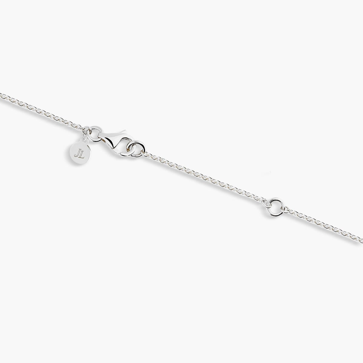 Collar de oro blanco 18K diamante natural 0.06 ct. zafiro 12 mm JAIPUR CELESTIA
