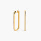 Pendientes largos forma rectangular de oro 18K diamante natural 0.27 ct. 26 mm