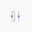 Pendientes largos forma rectangular de oro blanco 18K diamante natural 0.27 ct. 20 mm