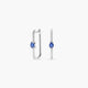 Pendientes largos forma rectangular de oro blanco 18K diamante natural 0.27 ct. 20 mm