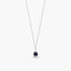Collar de oro 18K diamante natural 0.01 ct. zafiro 5 mm
