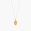 Collar de oro 18K diamante natural 0.02 ct. citrino 7 mm