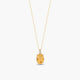 Collar de oro 18K diamante natural 0.02 ct. citrino 7 mm