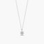 Collar de oro blanco 18K diamante natural 0.08 ct. 4 mm