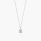 Collar de oro blanco 18K diamante natural 0.08 ct. 4 mm