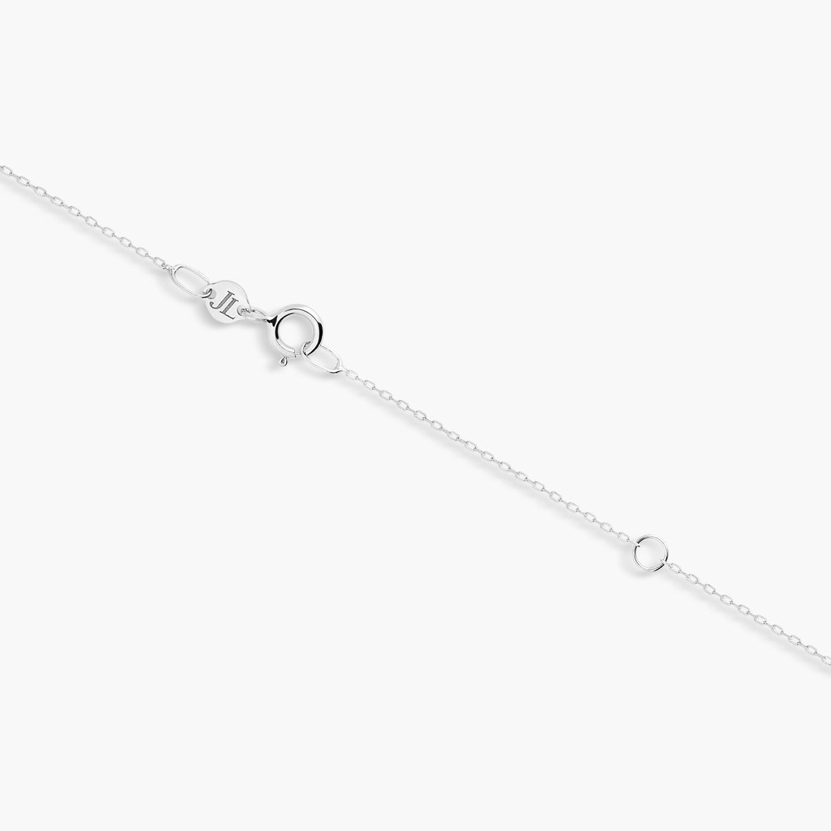 Collar de oro blanco 18K diamante natural 0.08 ct. 4 mm