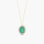 Collar de oro 18K diamante natural 0.30 ct. esmeralda 12 mm