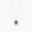 Collar de oro 18K diamante natural 0.63 ct. rubí 12 mm JAIPUR FLAMMIA
