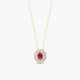 Collar de oro 18K diamante natural 0.63 ct. rubí 12 mm JAIPUR FLAMMIA