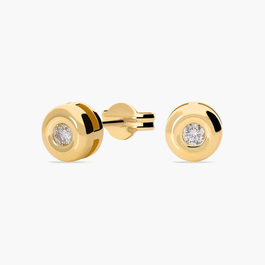 Pendiente diamante natural 0.16 ct. oro 18 quilates