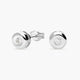 Pendientes redondos de oro blanco 18K diamante natural 0.16 ct. 5 mm
