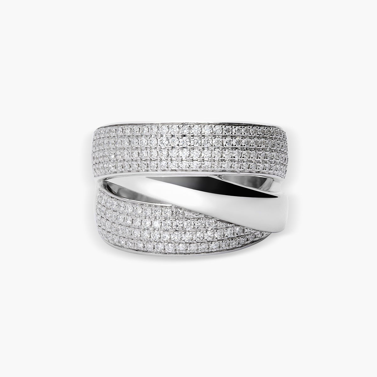 Anillo de oro blanco 18K diamante natural 0.84 ct.