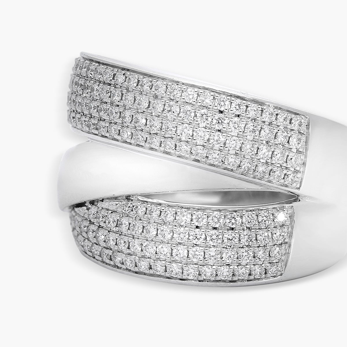 Anillo de oro blanco 18K diamante natural 0.84 ct.