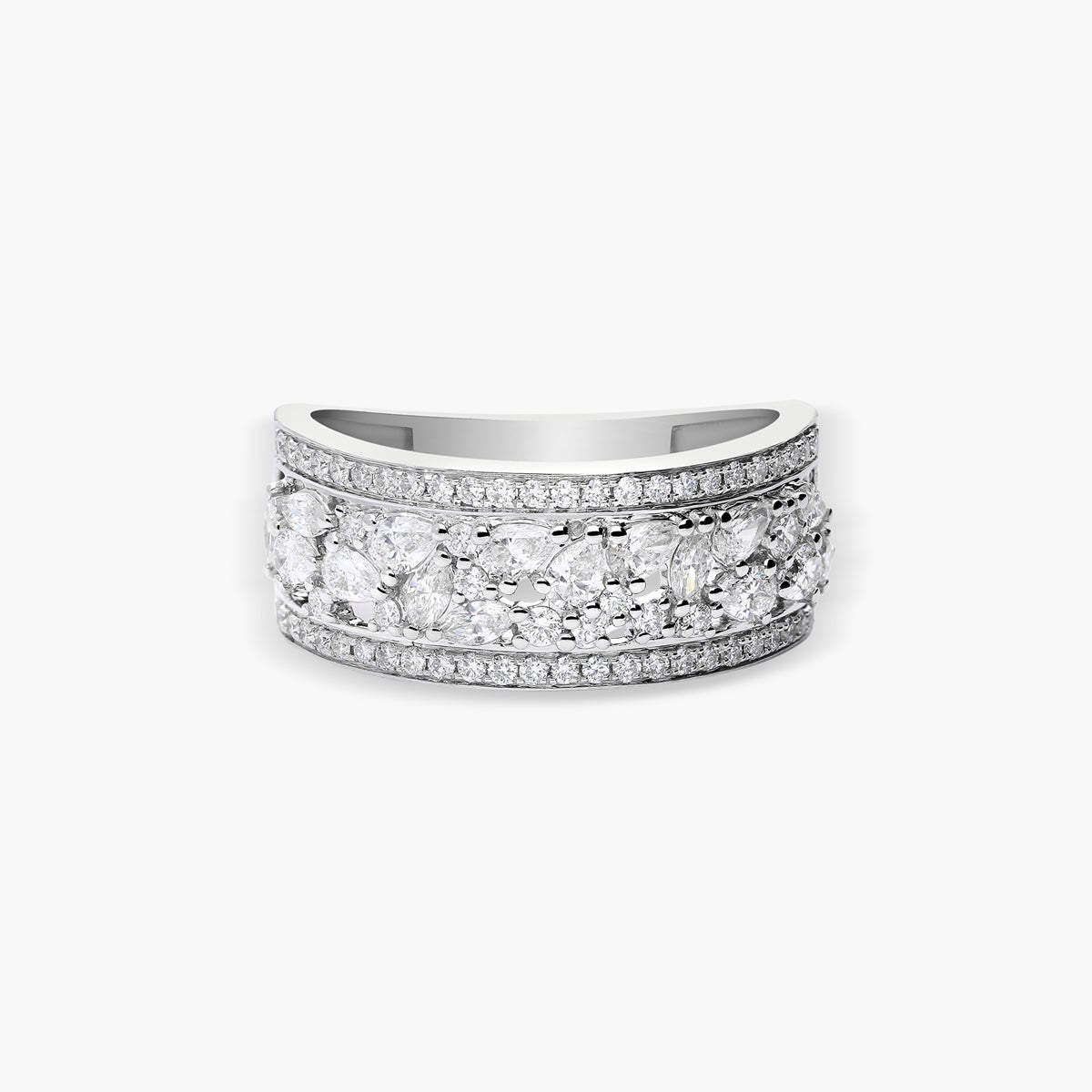 Anillo de oro blanco 18K diamante natural 0.95 ct. AURORA