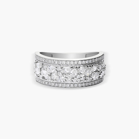 Anillo de oro blanco 18K diamante natural 0.95 ct. AURORA