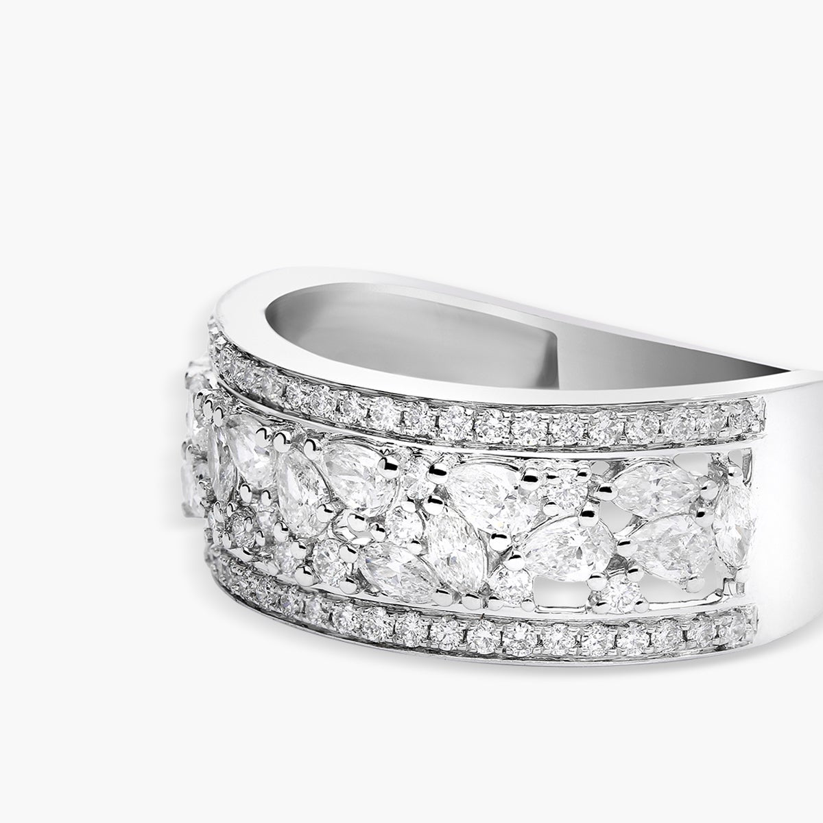 Anillo de oro blanco 18K diamante natural 0.95 ct. AURORA