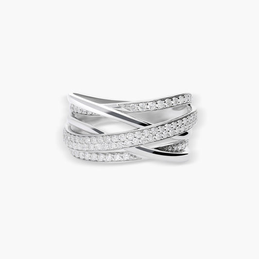 Anillo de oro blanco 18K diamante natural 0.59 ct. STARLACE