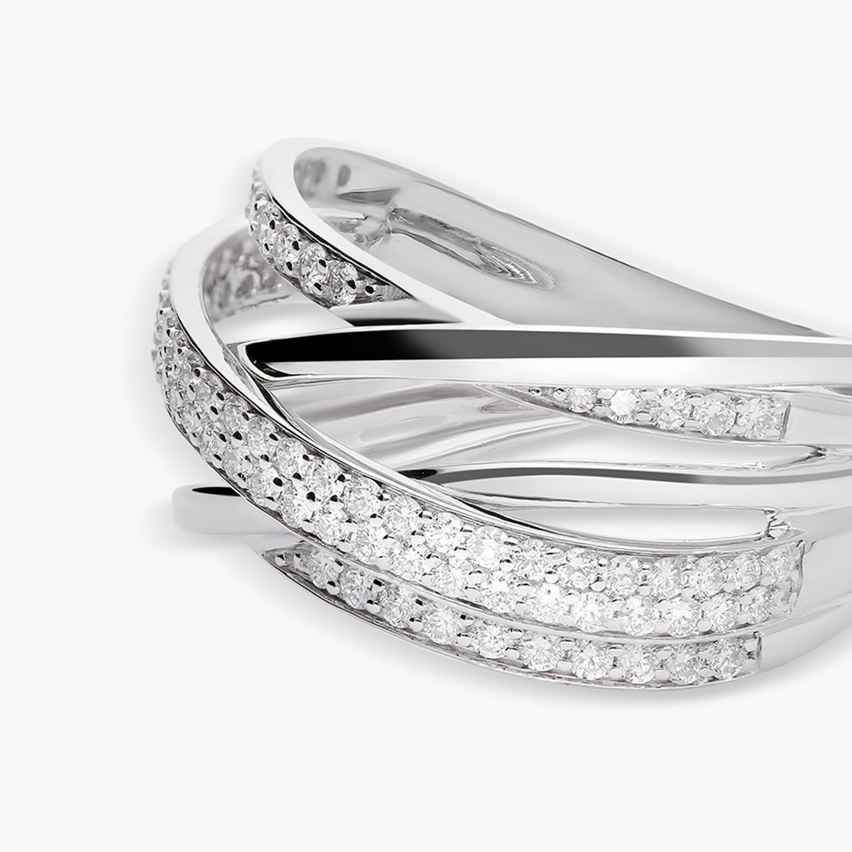 Anillo de oro blanco 18K diamante natural 0.59 ct. STARLACE