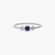 Anillo de oro blanco 18K diamante natural 0.016 ct. 