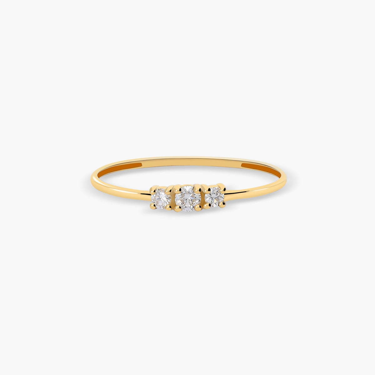 Anillo de oro 18K diamante natural 0.1 ct.