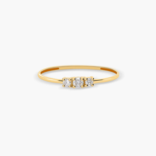 Anillo de oro 18K diamante natural 0.1 ct.