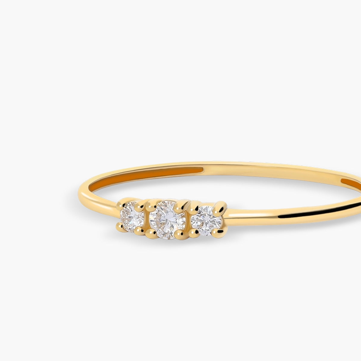 Anillo de oro 18K diamante natural 0.1 ct.