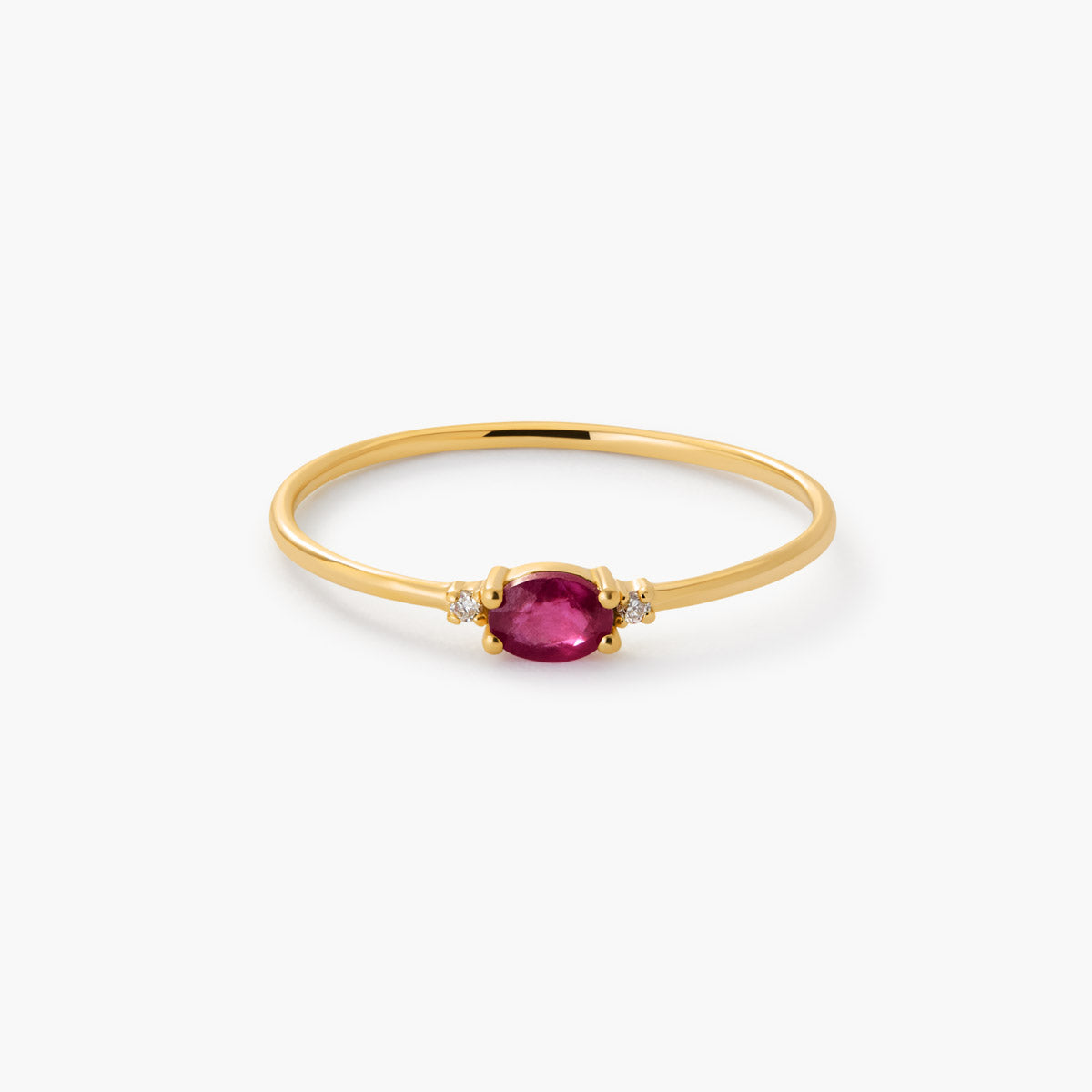 Anillo de oro 18K diamante natural 0.016 ct. 