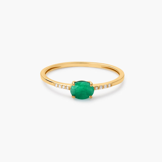 Anillo de oro 18K diamante natural 0.032 ct. 