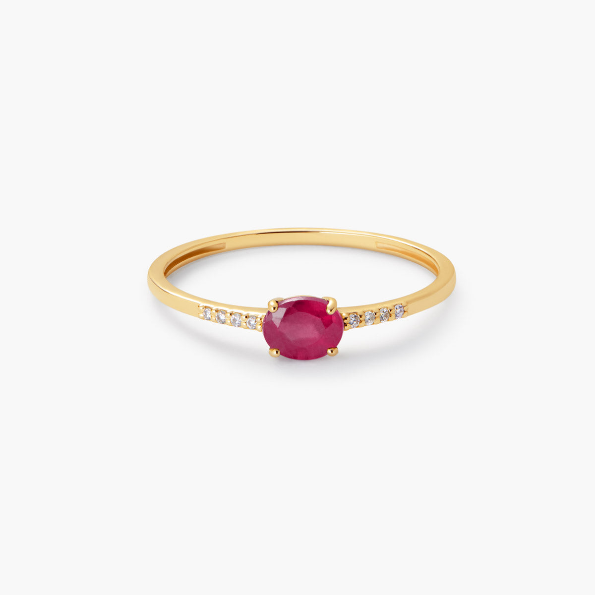 Anillo de oro 18K diamante natural 0.032 ct. 