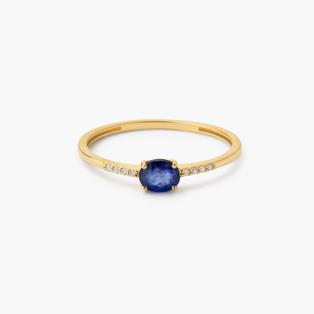 Anillo de oro 18K diamante natural 0.032 ct.