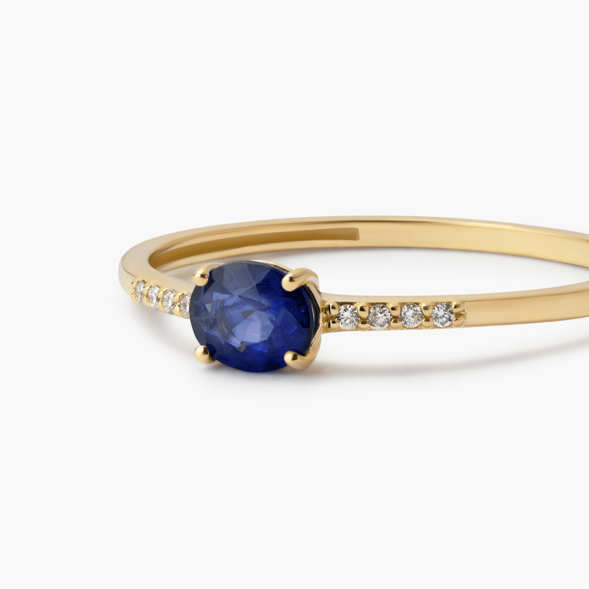 Anillo de oro 18K diamante natural 0.032 ct.