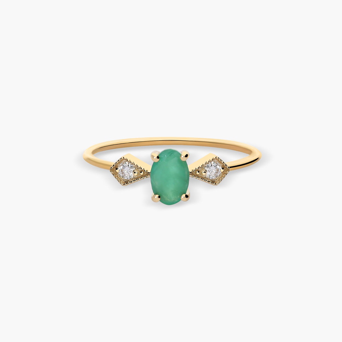 Anillo de oro 18K diamante natural 0.06 ct. 