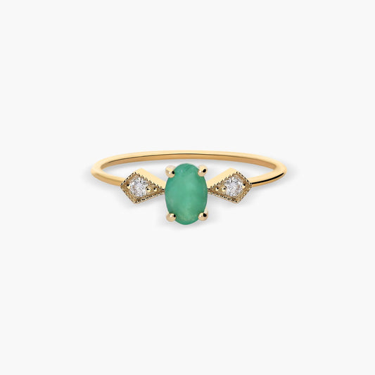Anillo de oro 18K diamante natural 0.06 ct. 