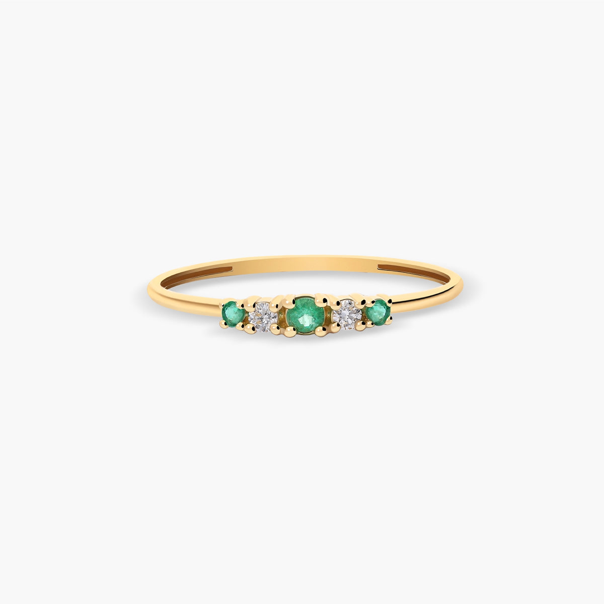 Anillo de oro 18K diamante natural 0.05 ct. 