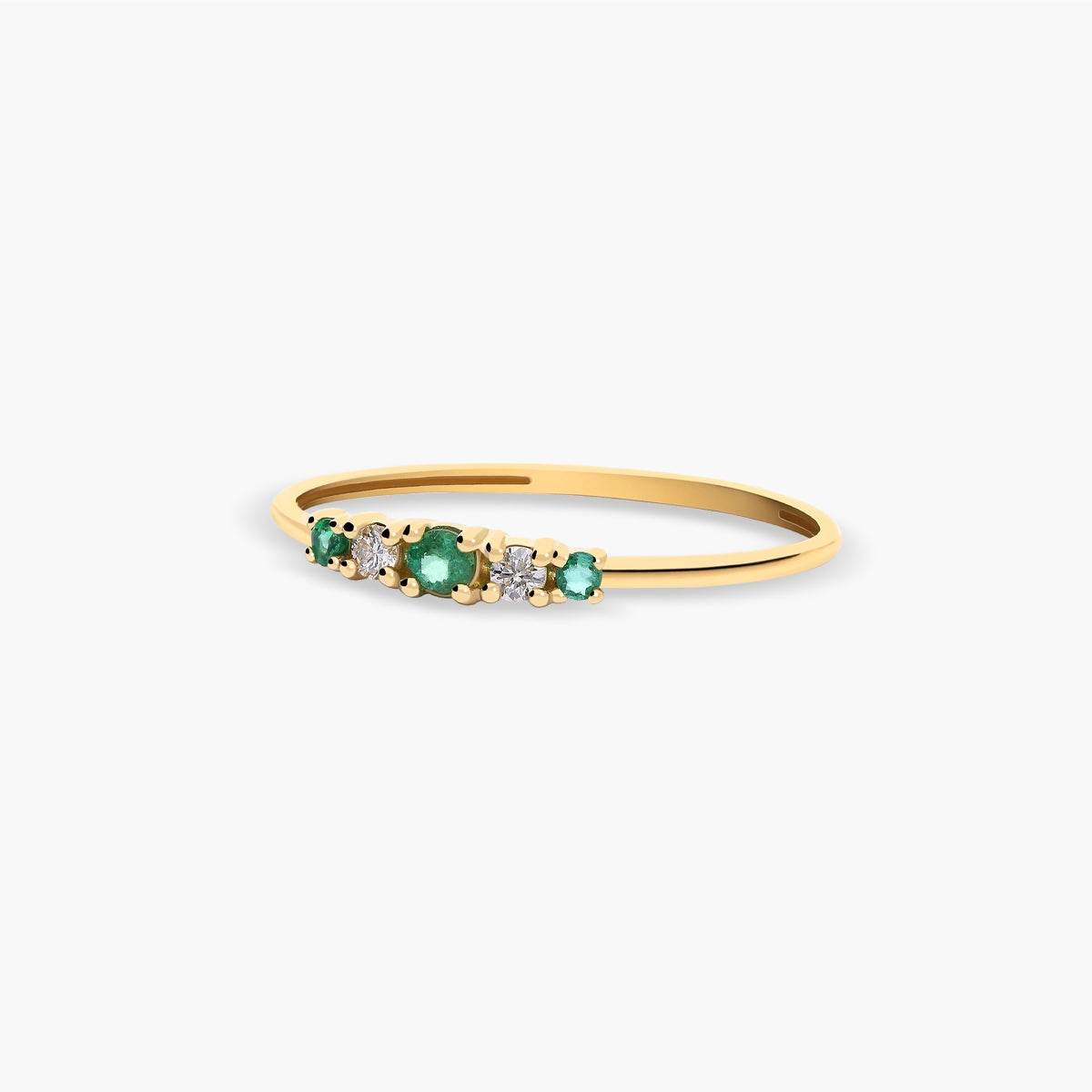 Anillo de oro 18K diamante natural 0.05 ct. 