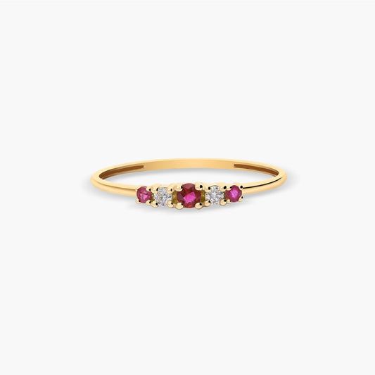 Anillo de oro 18K diamante natural 0.05 ct. 