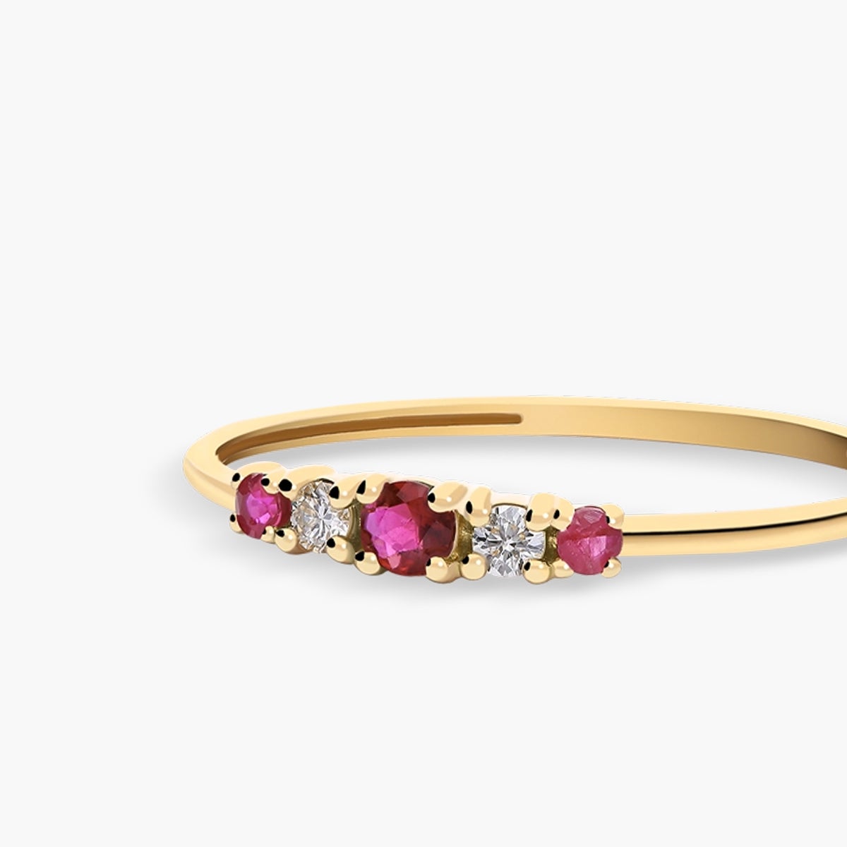 Anillo de oro 18K diamante natural 0.05 ct. 