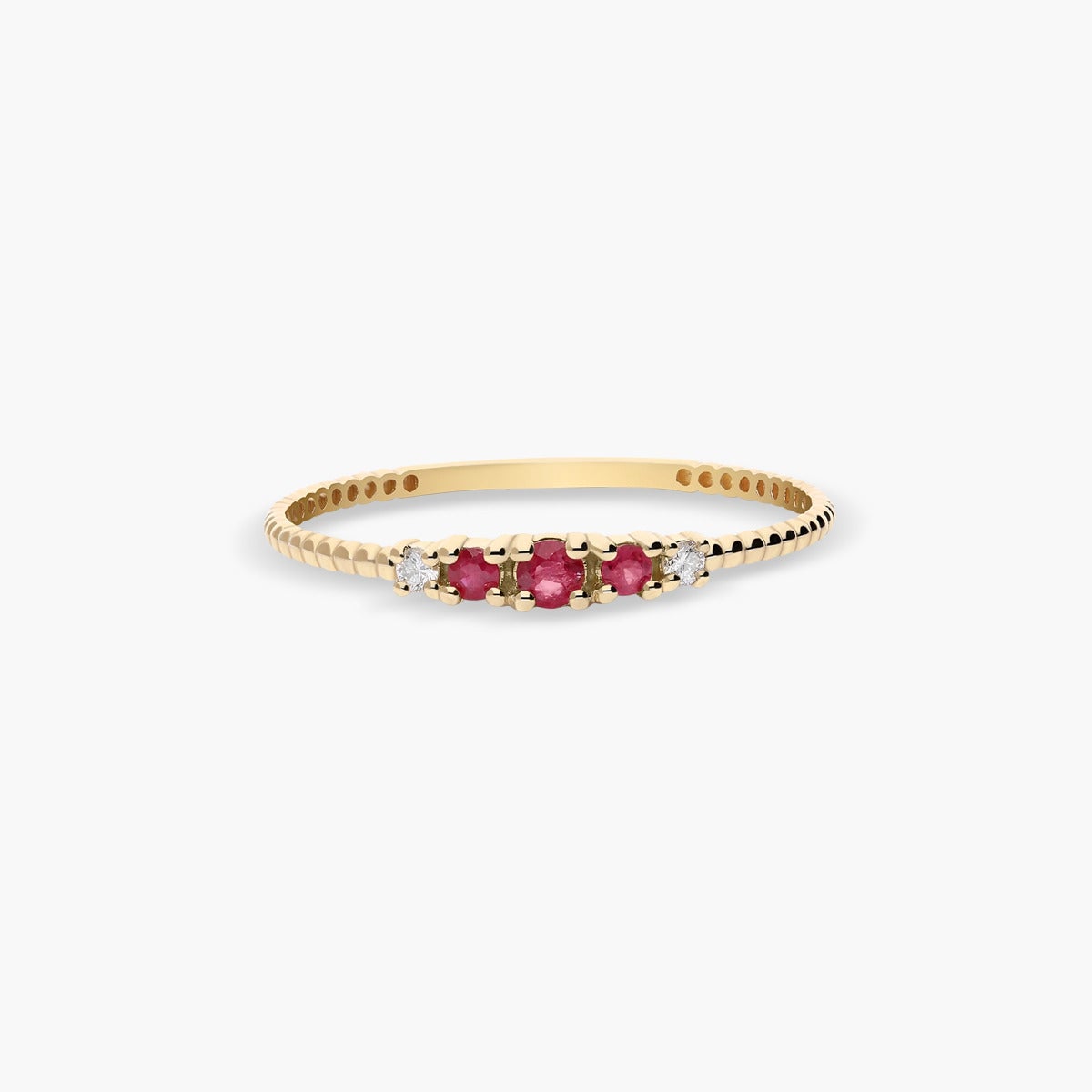Anillo de oro 18K diamante natural 0.03 ct. 